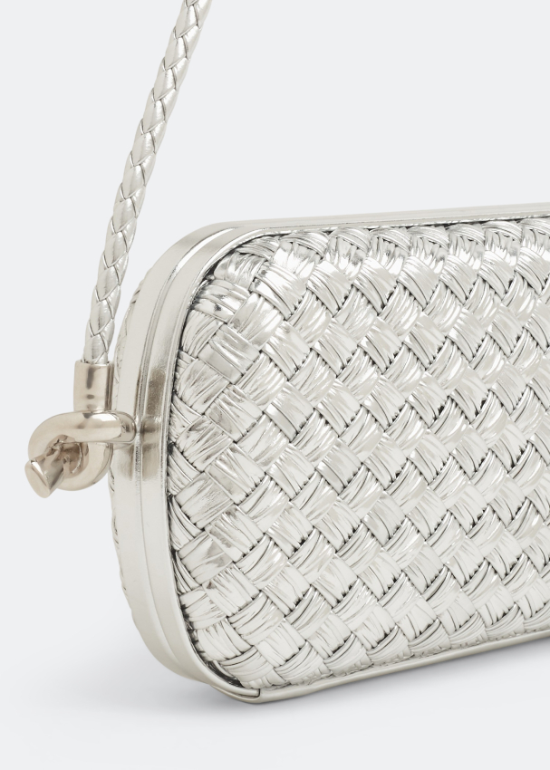 Bottega veneta hot sale silver clutch