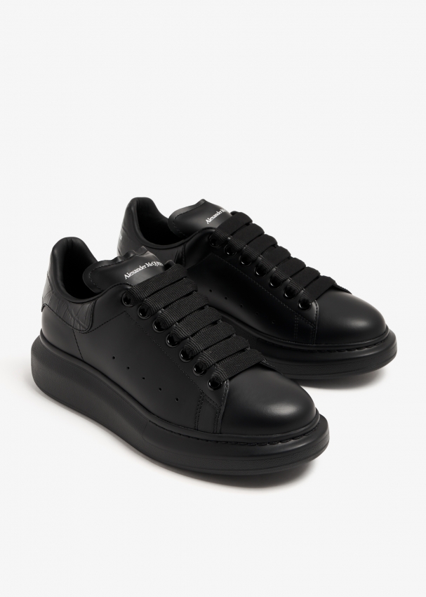 ALEXANDER MCQUEEN Suede-trimmed leather exaggerated-sole sneakers |  NET-A-PORTER