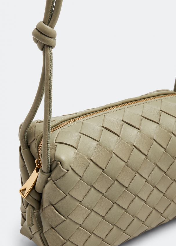 Beige Loop small Intrecciato-leather cross-body bag, Bottega Veneta