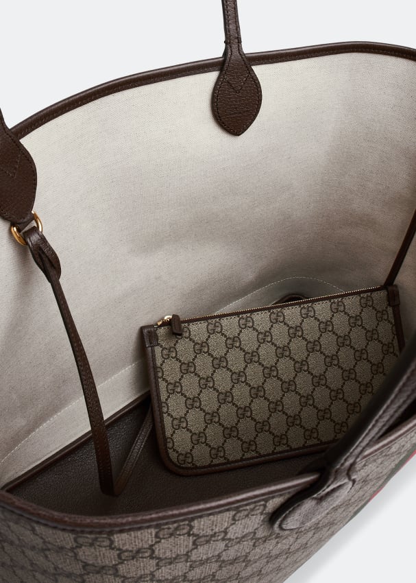 Grey Ophidia Web-stripe GG Supreme canvas tote bag, Gucci