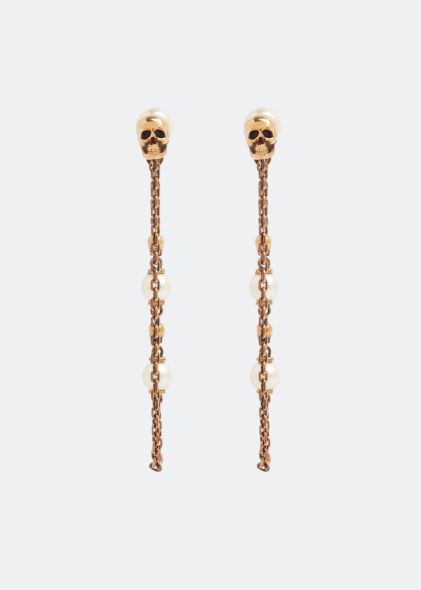 McQueen Pearl Skull earrings for Women Gold in Bahrain Level Shoes