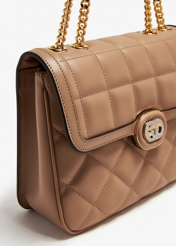 Gucci Deco medium tote bag in rose beige leather