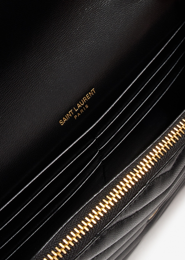 Saint Laurent Cassandre envelope chain wallet for Women - Black in UAE ...