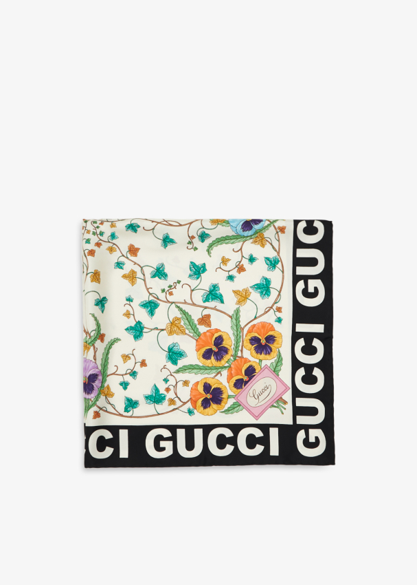 Gucci print shop head scarf