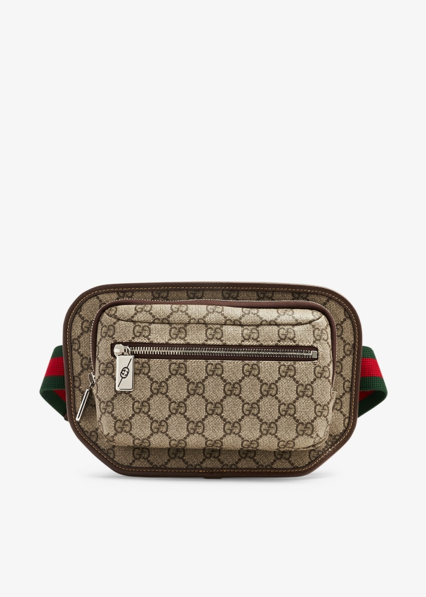 GUCCI Ophidia GG Supreme Canvas Web Belt Bag Brown