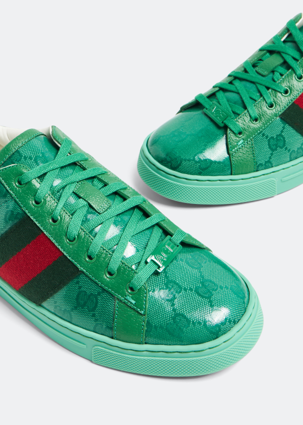 GUCCI Retro High-Top Plastic Sneakers - Green White