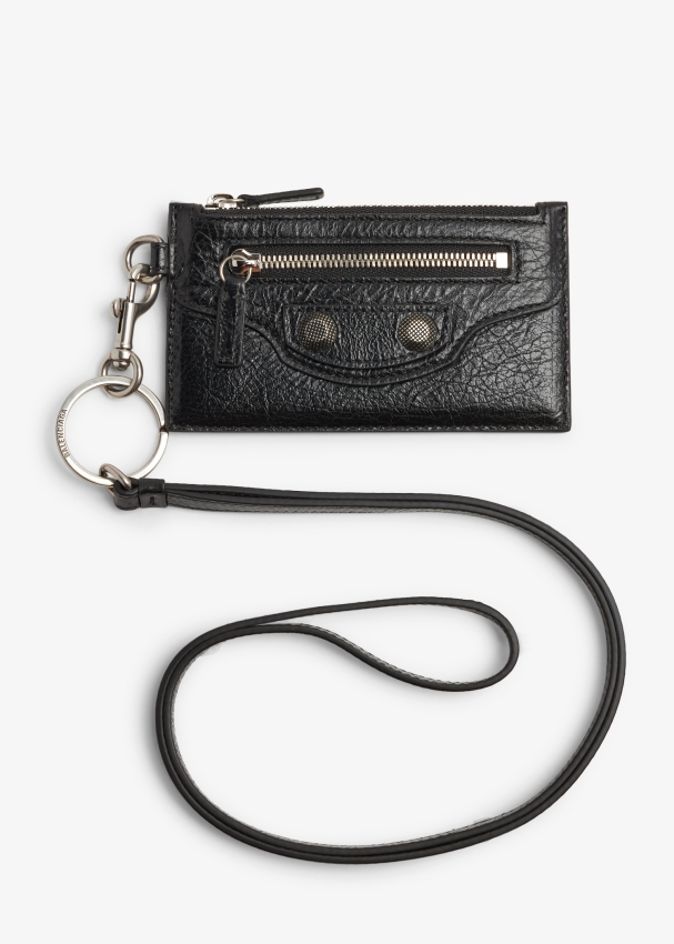 Balenciaga Le Cagole card case on strap for Men - Black in