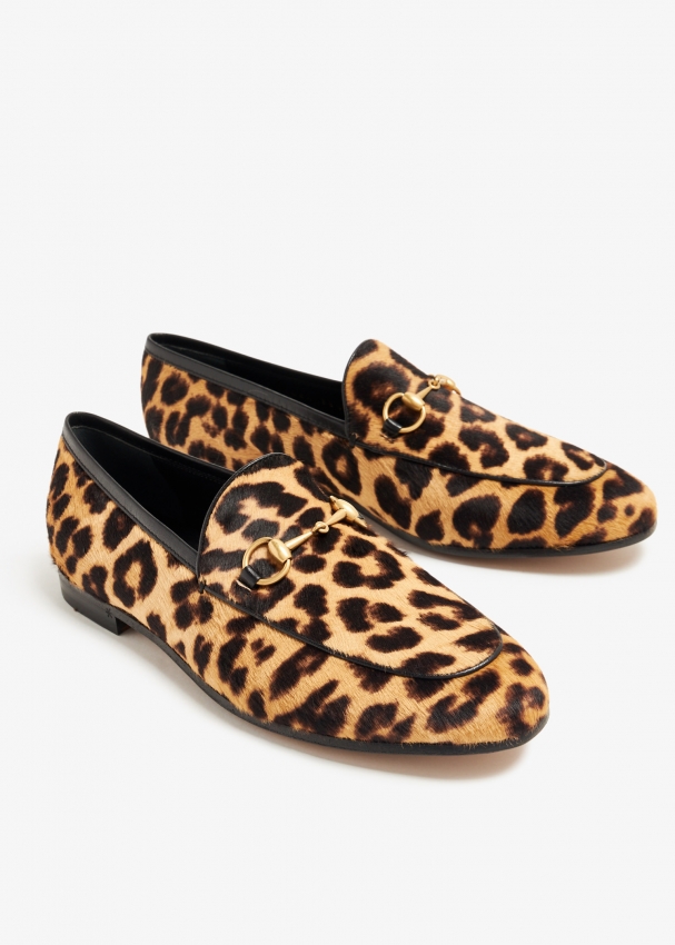 Gucci leopard store loafers