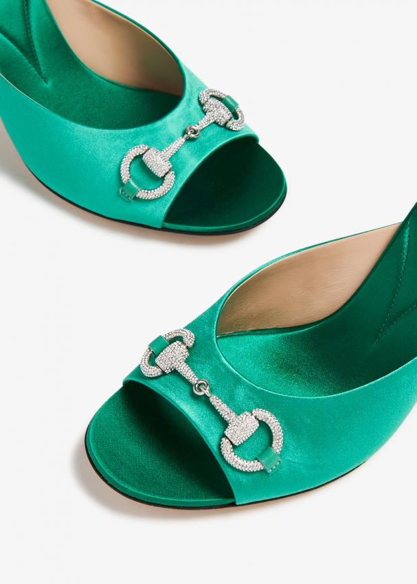 Green gucci heels sale