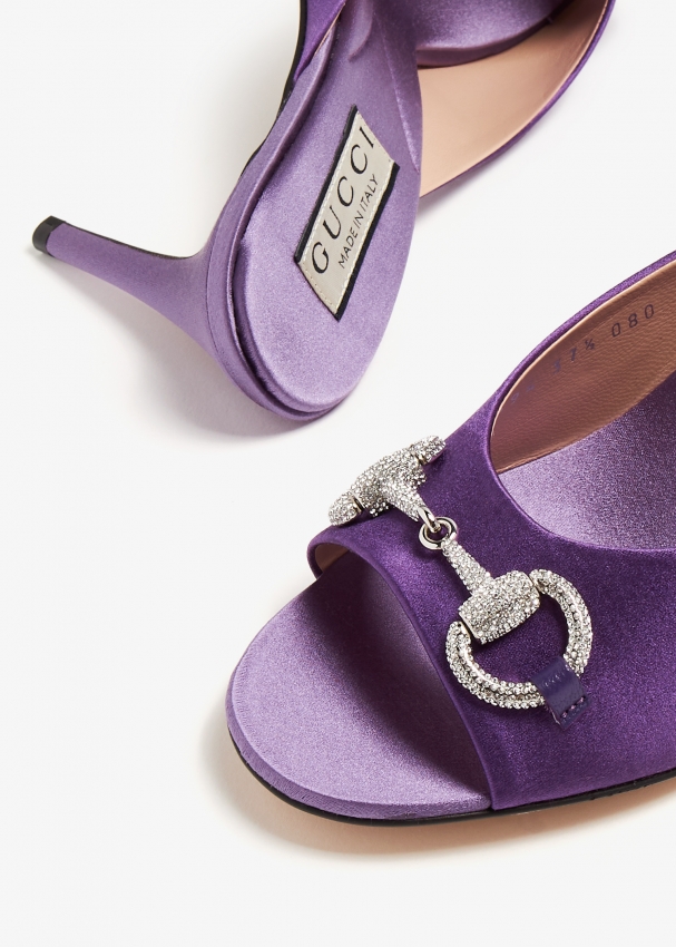 Gucci Horsebit mid heel sandals for Women Purple in UAE Level