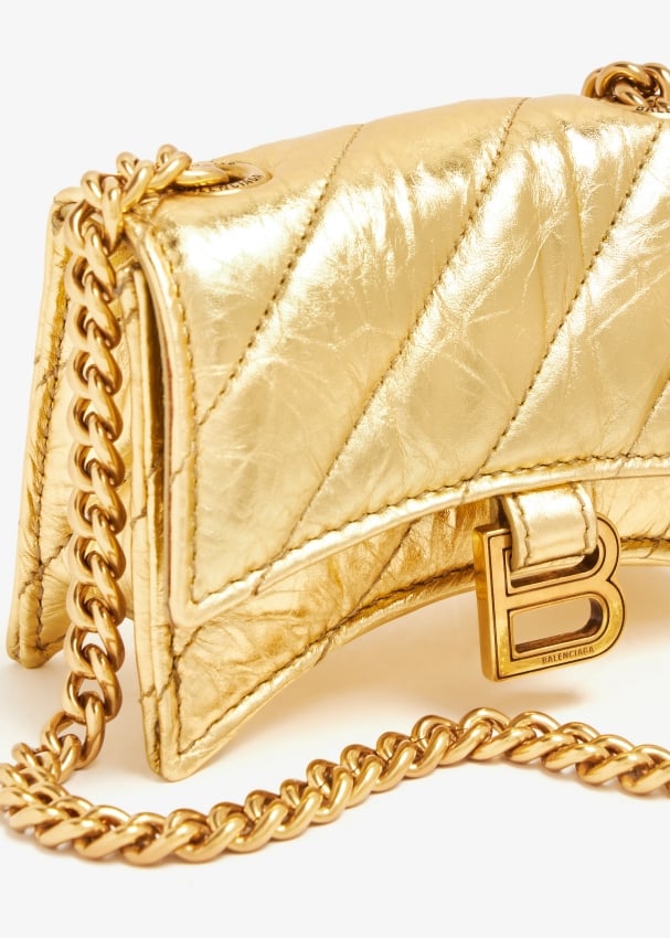 Balenciaga Crush mini chain bag for Women Gold in UAE Level Shoes