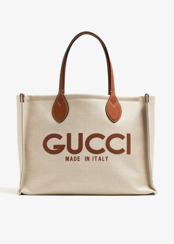 Gucci Logo medium canvas tote bag for Women White in Bahrain Level Shoes