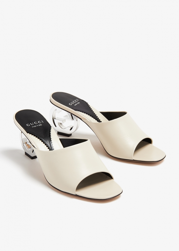 Gucci white heel hot sale