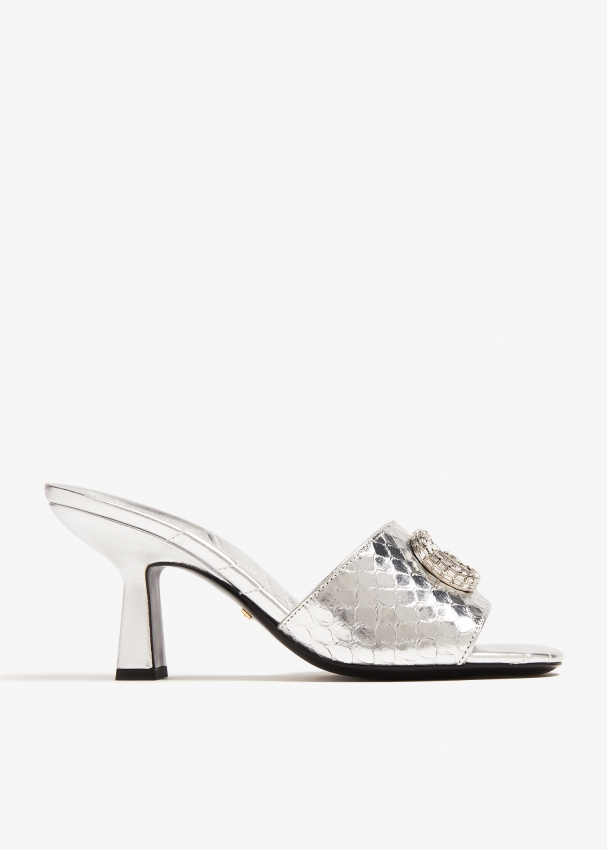Gucci marmont mules silver deals