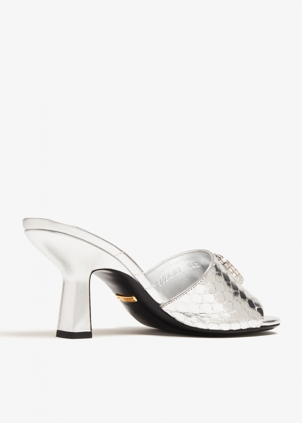 Gucci marmont silver mules discount