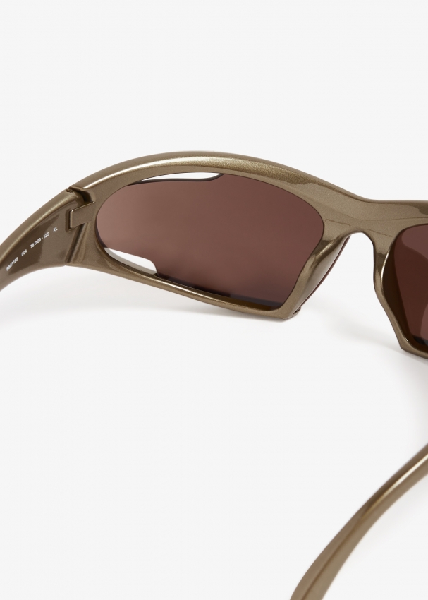 Balenciaga Brown Dynamo Rectangle Sunglasses