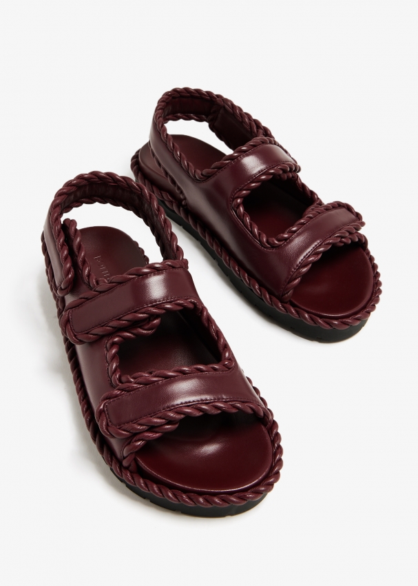 Flat leather sandals sales