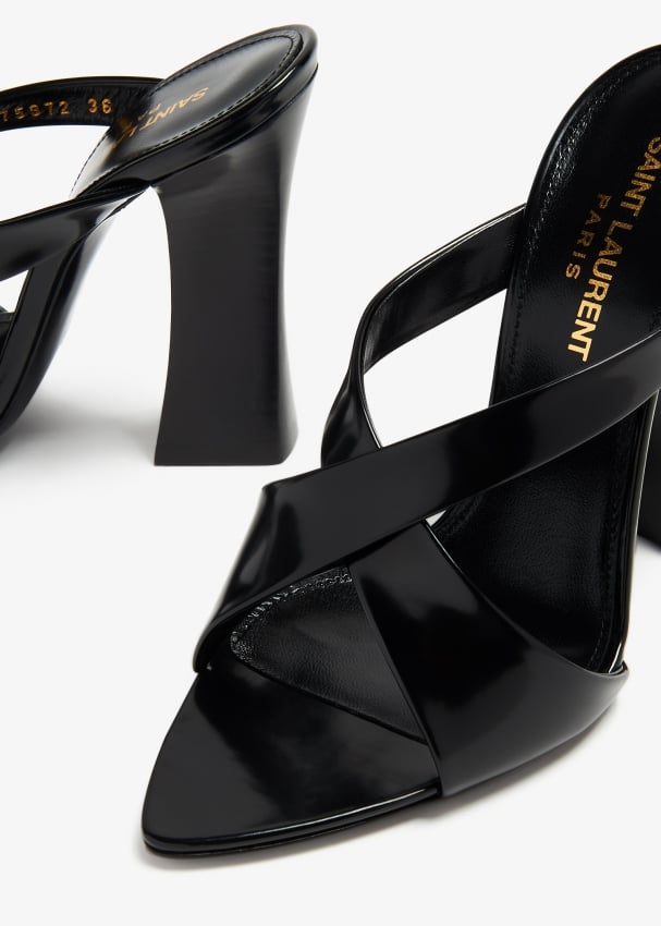 Saint Laurent Eva mules for Women - Black in UAE | Level Shoes