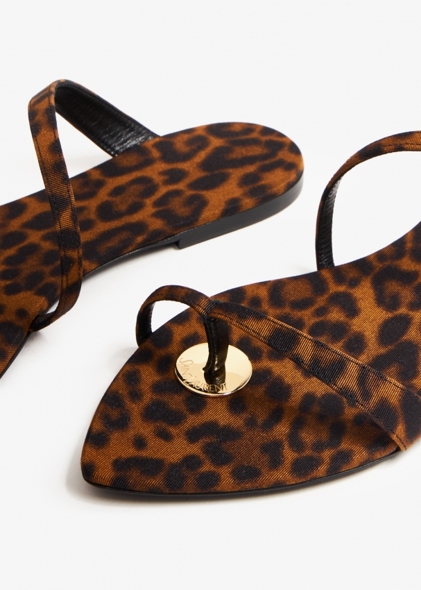 Saint laurent leopard sandals outlet