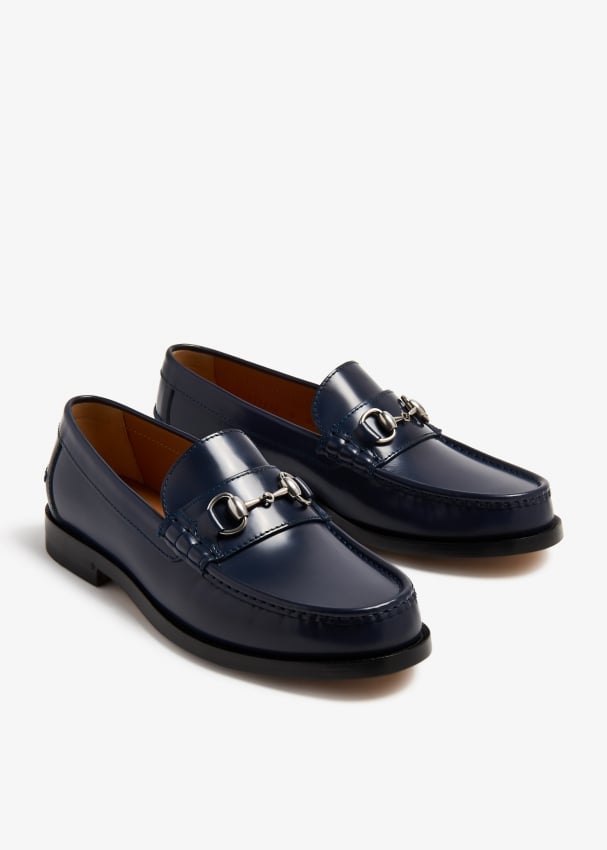 Navy blue gucci loafers hotsell