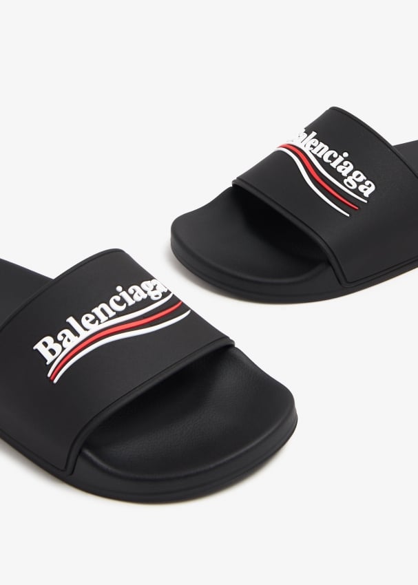 Balenciaga Pool slides for Women Black in UAE Level Shoes
