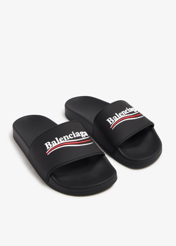 Balenciaga Pool slides for Women Black in UAE Level Shoes