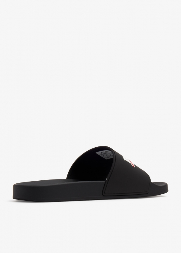 Balenciaga signature leather slides new arrivals