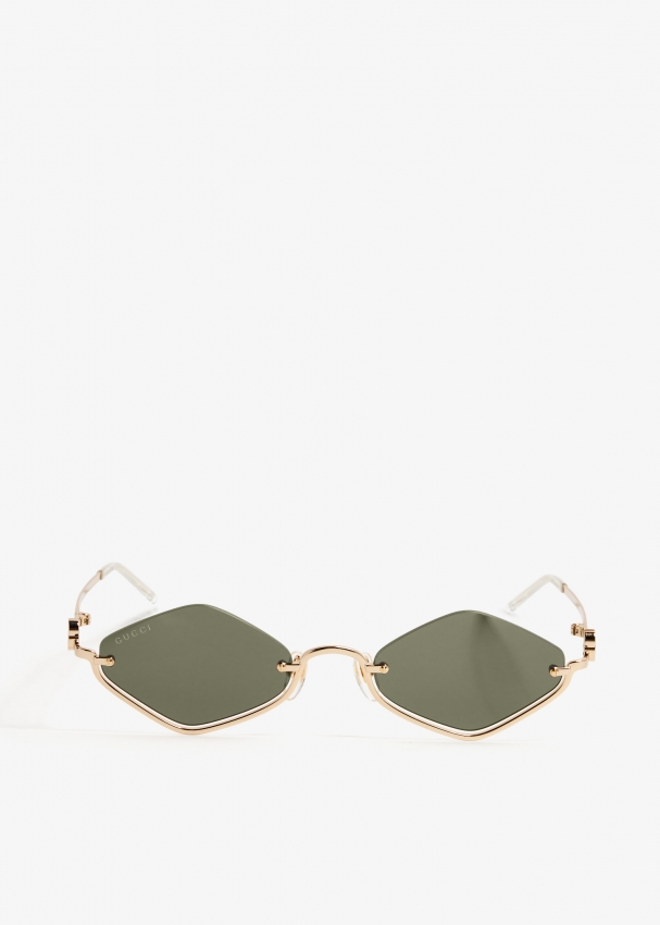Gucci Diamond frame sunglasses for Women Gold in KSA Level Shoes