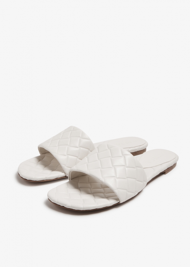 Bottega Veneta Amy flat mules for Women White in Bahrain Level Shoes