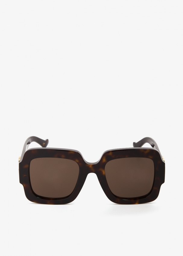 Gucci Square frame Double G sunglasses for Women Brown in UAE Level Shoes