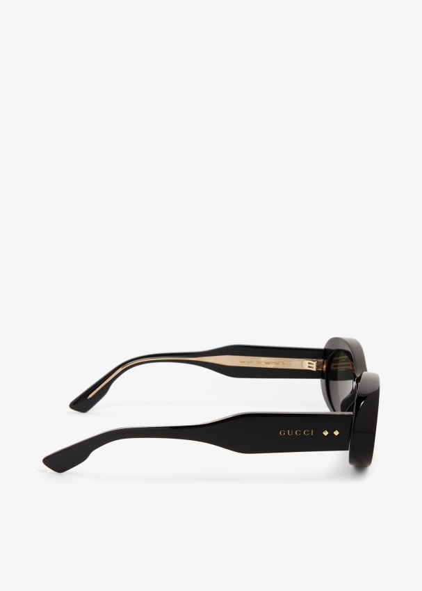 Gucci Oval frame sunglasses for Women Black in UAE Level Shoes