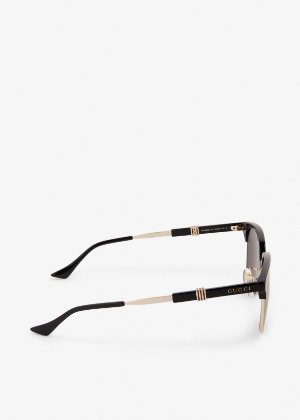 Gucci Oval frame sunglasses for Men Black in UAE Level Shoes