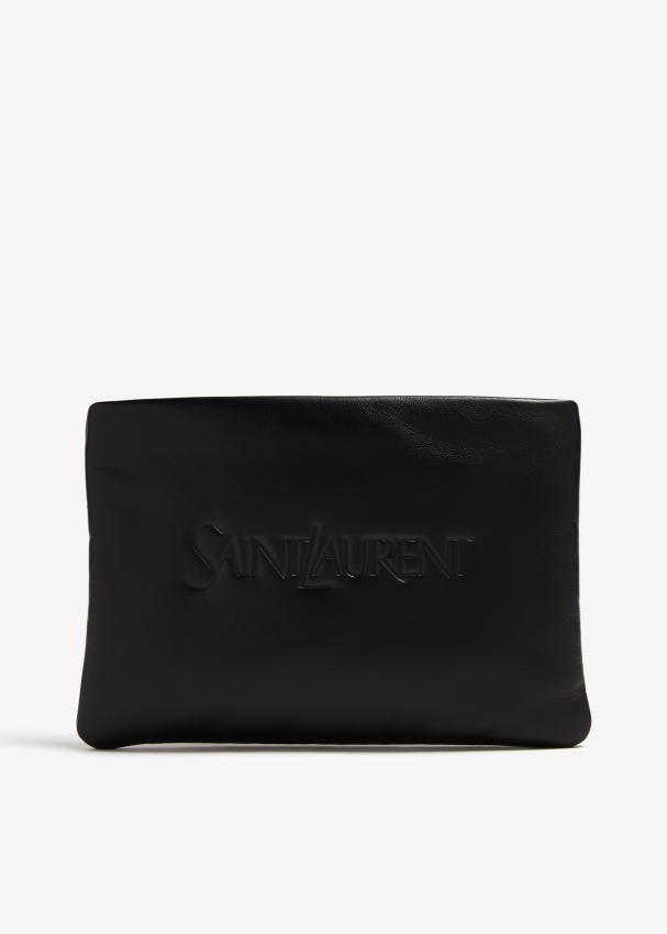 Saint Laurent Small puffy pouch for Men Black in KSA Level Shoes