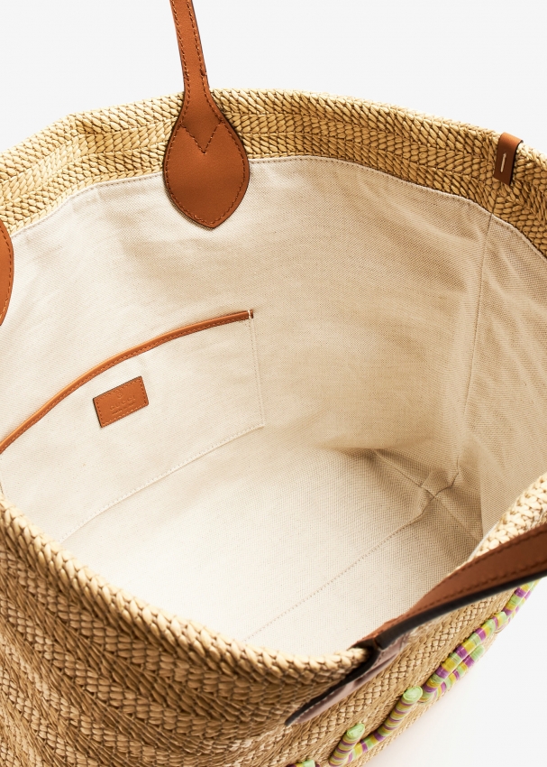 Gucci Medium straw effect tote bag for Women Beige in UAE Level Shoes