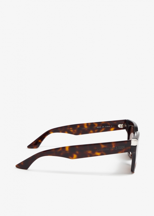 Alexander mcqueen tortoiseshell square hot sale sunglasses