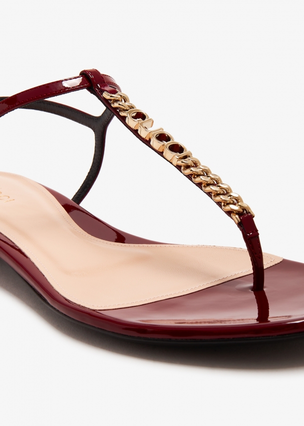 Burgundy thong sandals hotsell