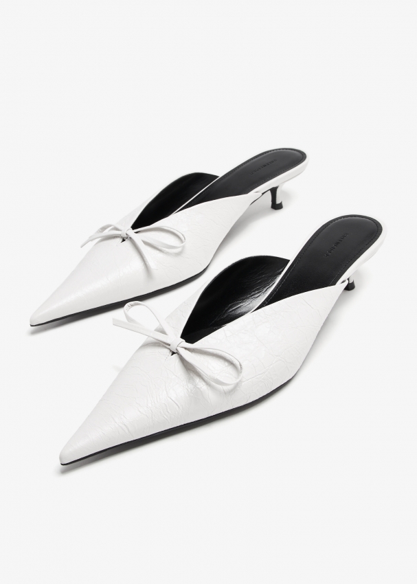 Balenciaga Knife Bow mules for Women White in KSA Level Shoes
