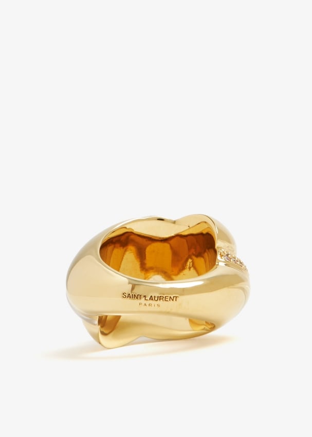 Saint Laurent Crystal Whirlwind ring for Women - Gold in UAE | Level Shoes