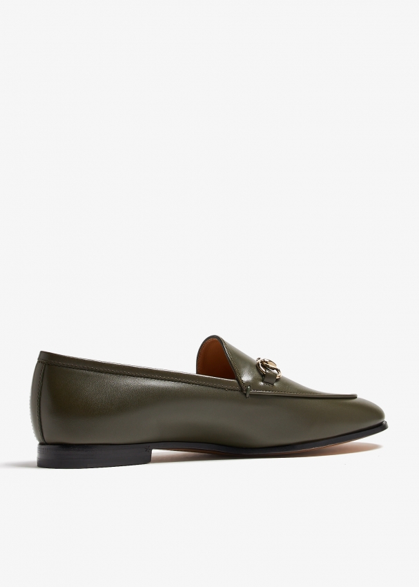 Gucci Jordaan leather loafers for Women Green in KSA Level Shoes