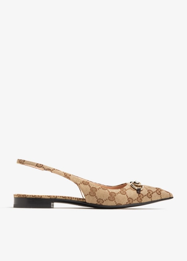 Horsebit slingback ballet flats