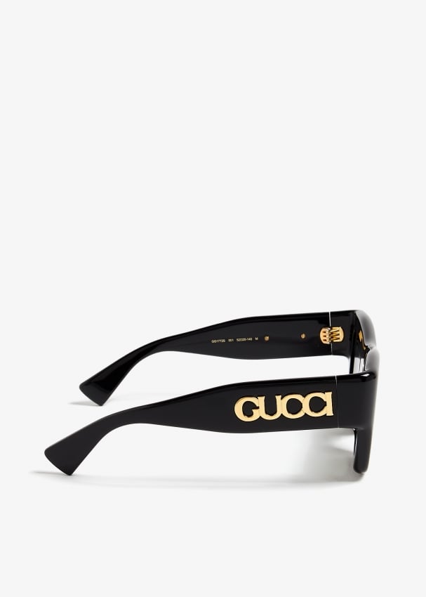 Gucci Square frame sunglasses for ADULT UNISEX Men Women Black in UAE Level Shoes