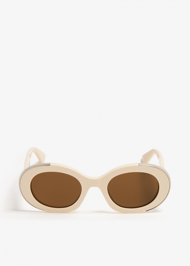 Alexander McQueen The Grip Oval sunglasses for Women - Beige in 