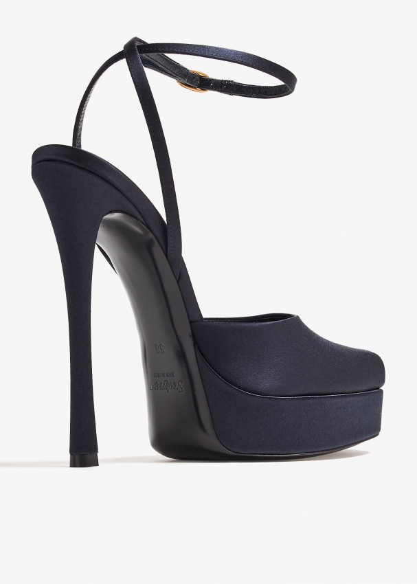 Navy platform pumps shop