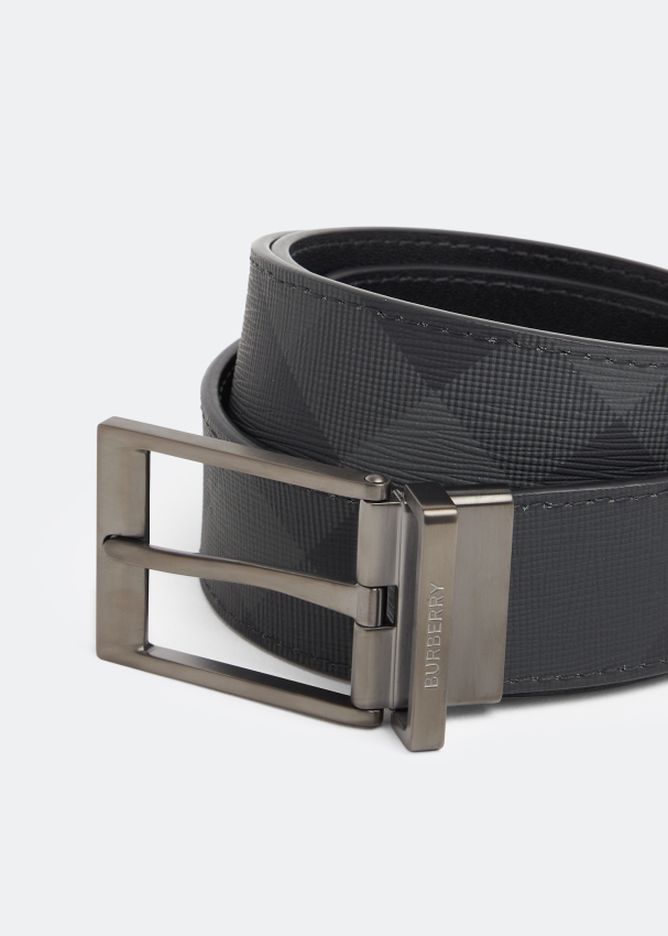 Burberry Check reversible belt for Men Black in KSA Level Shoes