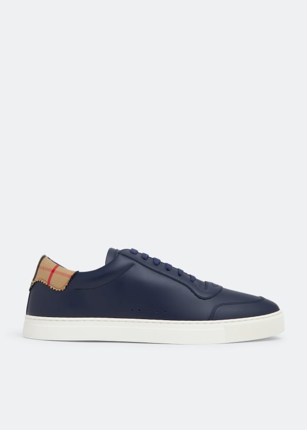 Burberry Vintage Check leather sneakers for Men - Blue in UAE | Level Shoes