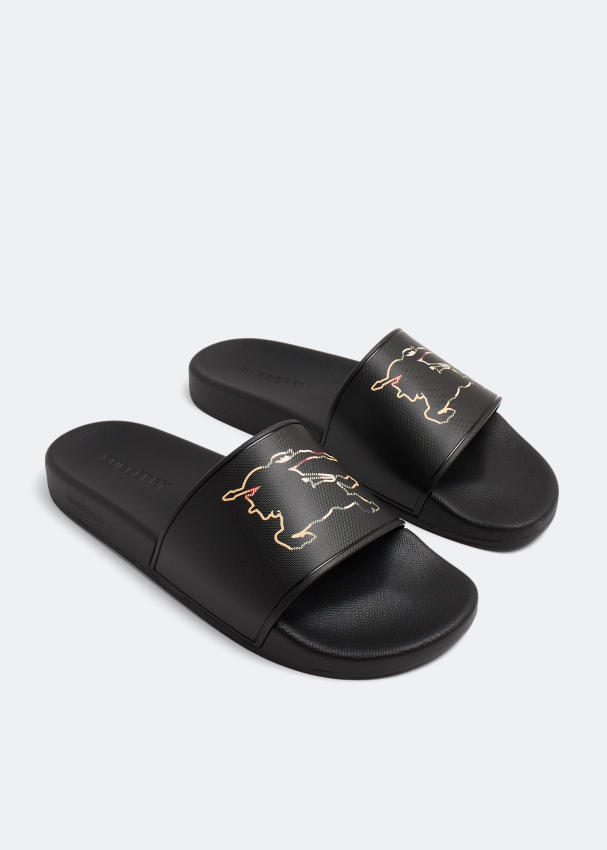 Burberry Furley slides for Men - Black in UAE | Level Shoes