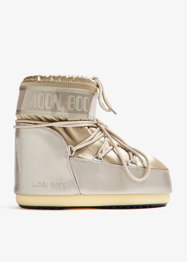 Gold Sun and Moon Women's Leather Boots