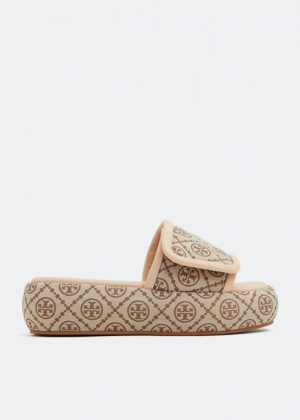 Tory Burch T Monogram Bubble sandals for Women - Brown in UAE | Level Shoes