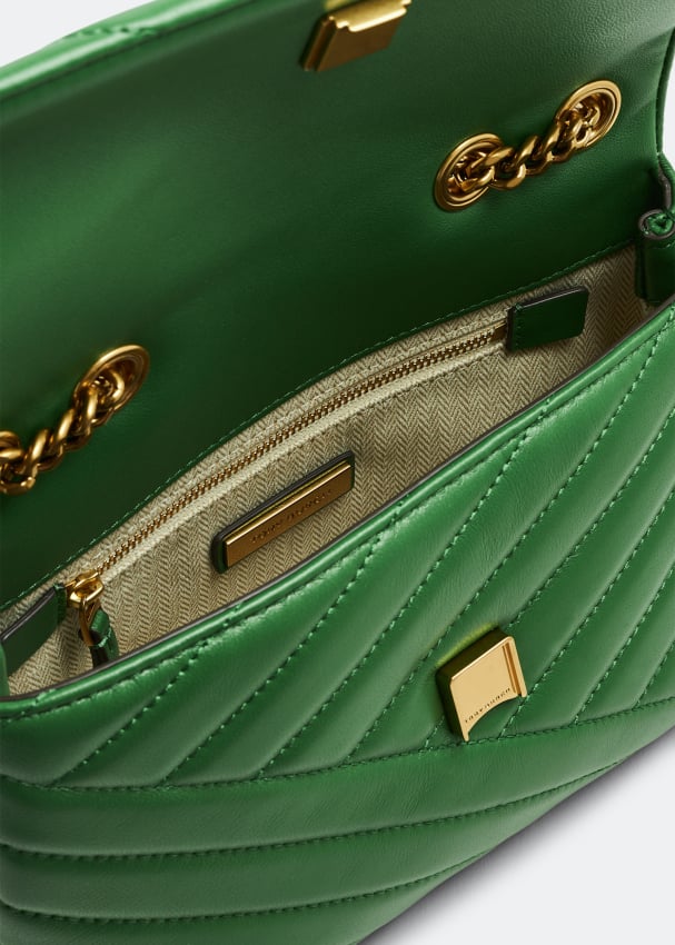 Tory Burch 90452 KIRA CHEVRON SMALL CONVERTIBLE SHOULDER Bag Green