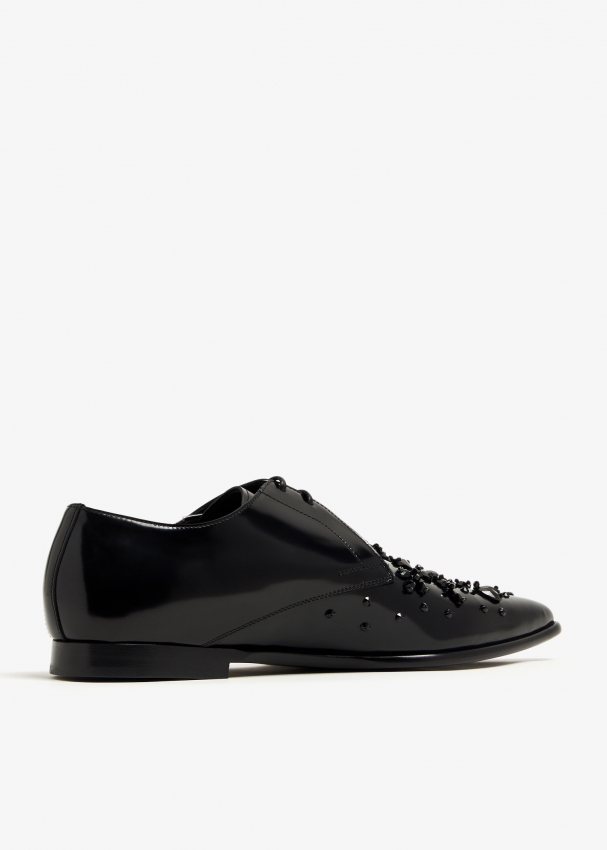 christian louboutin mika sky leather derby shoes